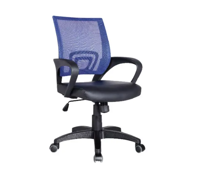 Πολυθρόνα BF2101 Mesh/PU Μαύρο/Μπλε 54x56x91/101cm