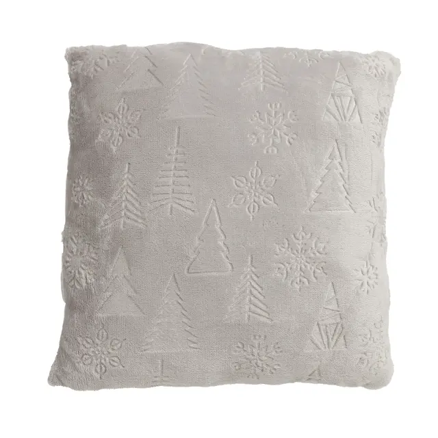 Διακοσμητικό Μαξιλάρι 40x40 Fleece Με Γέμιση Das Home Xmas 1373 Grey 100% Πολυέστερ