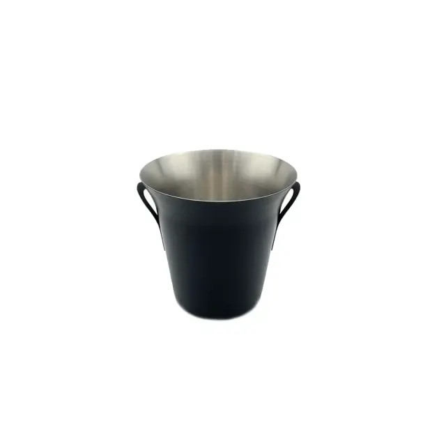 Μεταλλικό Μαύρο Παγοδοχείο με Λαβές 13x13cm