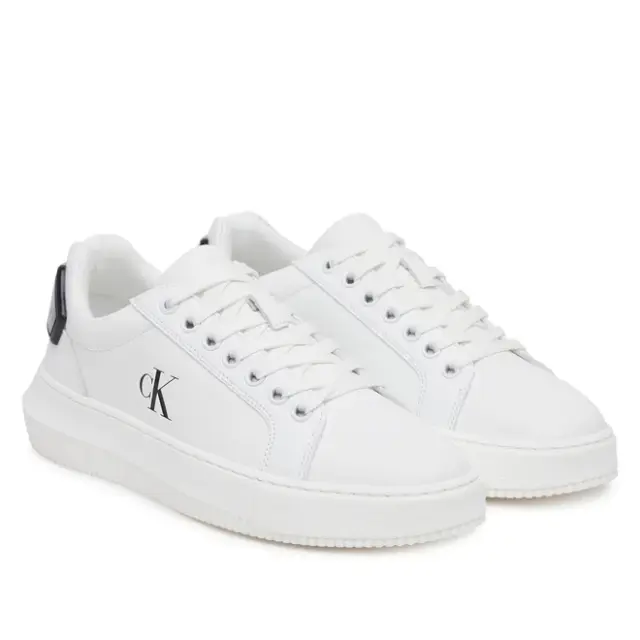 Calvin Klein - Γυναικεία Δερμάτινα Sneakers Chunky Cupsole Ru Patch Lth Wn YW0YW01846-01W Λευκό - 38 2