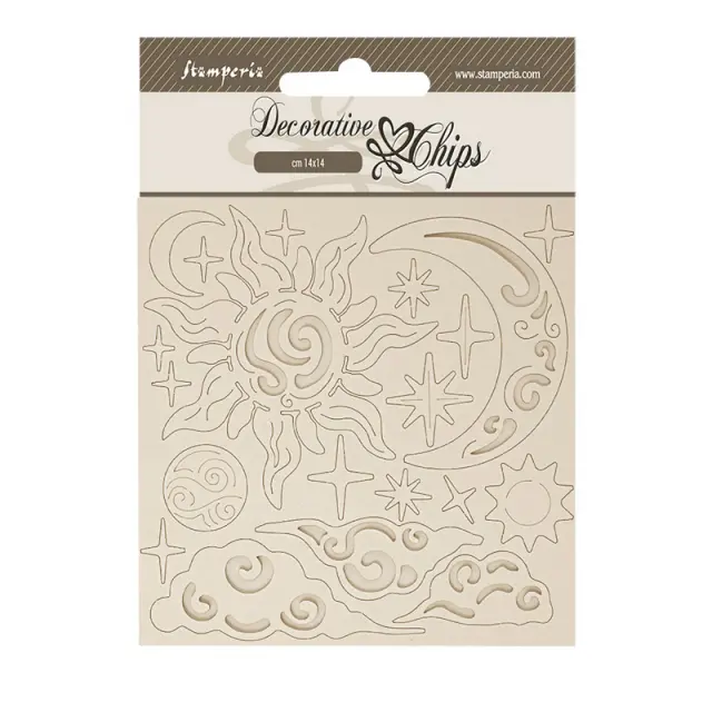 Chipboard Stamperia 14x14cm, Masquerade, Sun and moon
