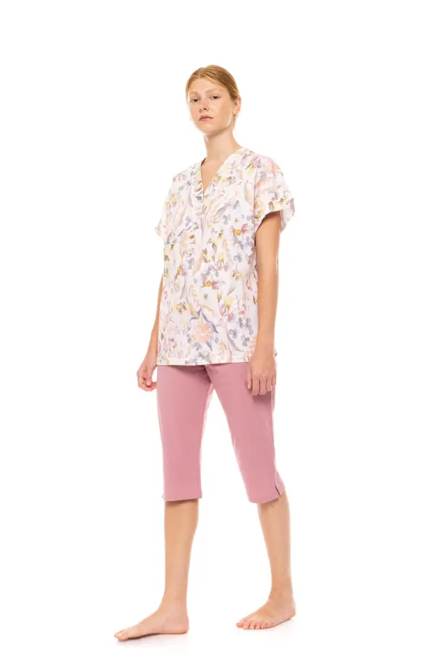 S1488 - Type - PYJAMA CAPRI FLORAL ROSE - M 3