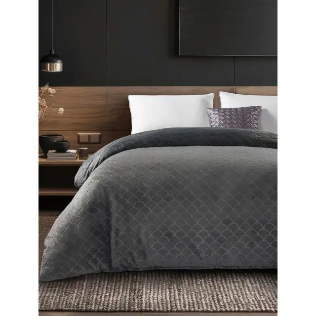 Παπλωματοθήκη NEVOLA ANTHRACITE MADI μονή: 160 x 220 εκ.