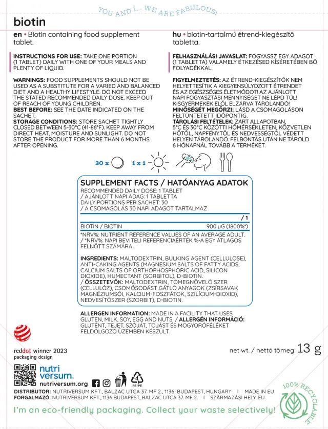 Nutriversum Biotin - VITA 2