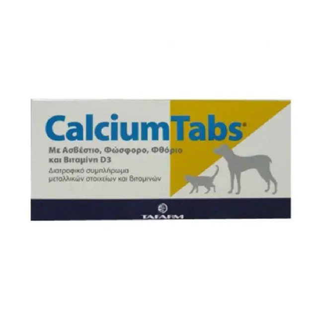 Tafarm Calcium Tabs Ταμπλέτες Ασβεστίου Σκύλου & Γάτας 60 Ταμπλέτες