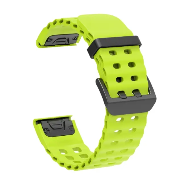 Λουράκι Σιλικόνης Ocean για Garmin Fenix 5/6/6 Pro/7/8/9 (47mm)Quick Release-Lime OEM 2