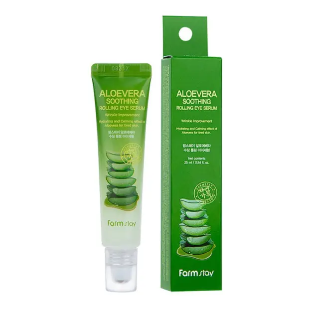 Farmstay Soothing Rolling Eye Serum, Ορός Ματιών Με Αλόη Και Υδρολυμένο Μετάξι 25ml