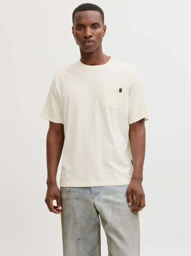 JJEDOVER SLUB TEE SS NOOS Antique White 2