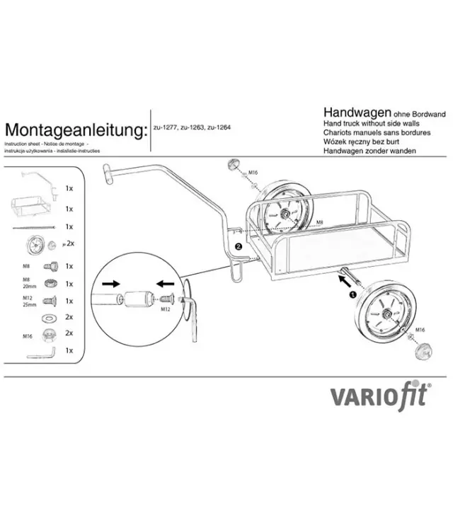 Variofit zu-1264 Καρότσι Μεταφοράς Ρυμουλκούμενο για Φορτίο Βάρους ως 400kg 2