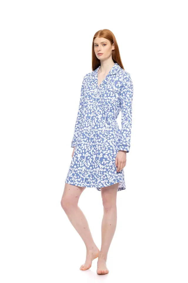W1728 - Type - NIGHTGOWN BUTTONED DREAM BLUE LEO - S 2