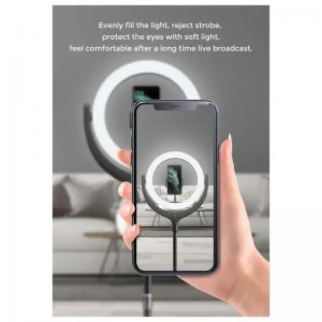 Επιδαπέδιο Τρίποδο Live Streaming με LED Ring Light Devia ES055 (12", 1.7m) Μαύρο N69959 2