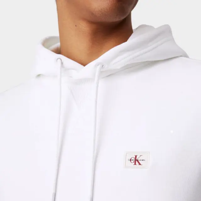 Calvin Klein - Woven Label Hoodie Φούτερ J30J327113-YAF Λευκό - L 3