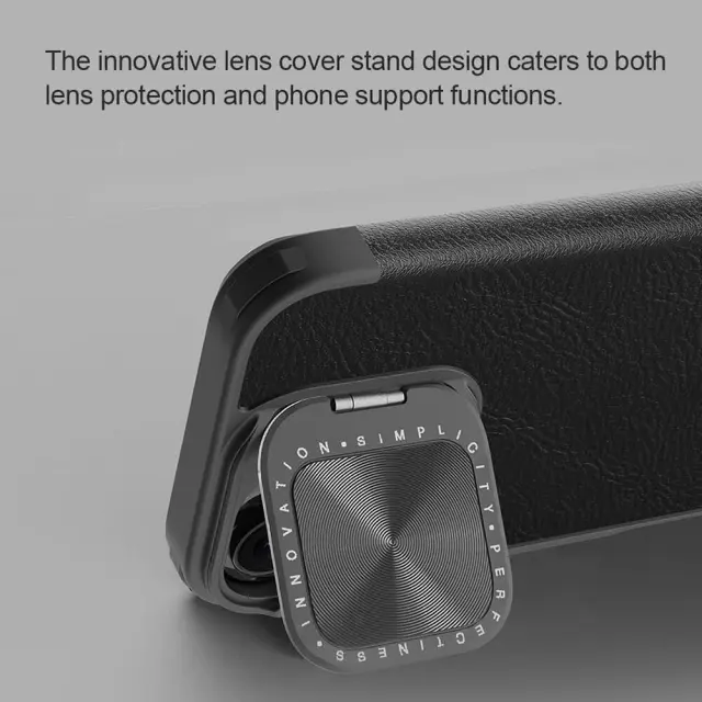 Nillkin® Qin Prop Plain Leather Θήκη Βιβλίο για iPhone 16-Black 3