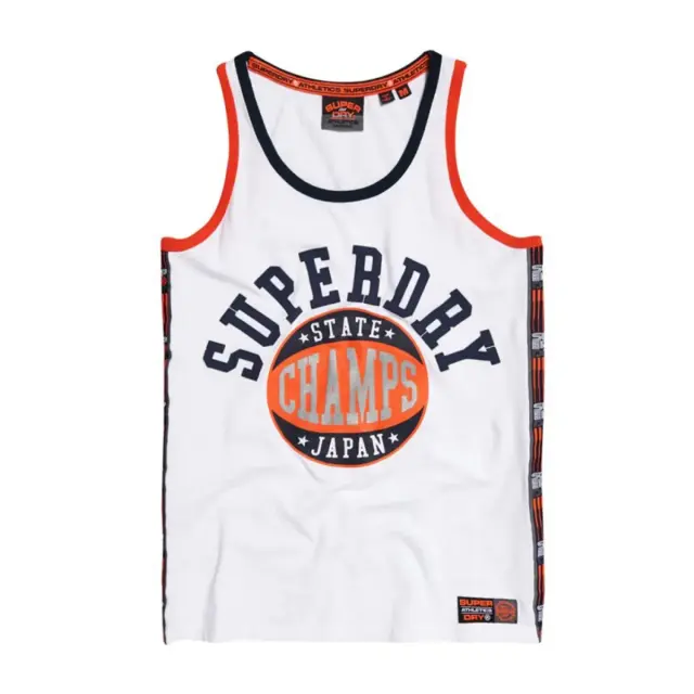 Superdry Ανδρικό T-Shirt Podium Mid Weight Vest, Χρώμα Optic - S 3