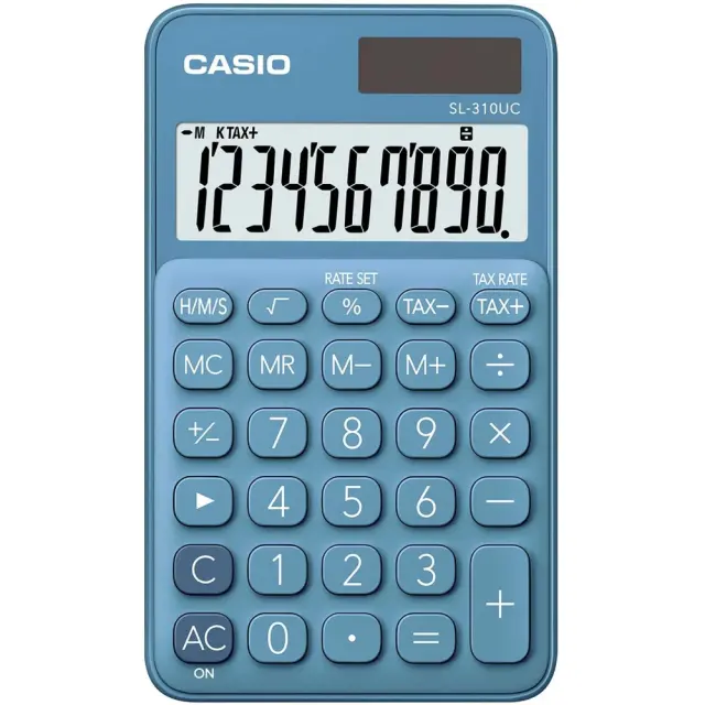 Αριθμομηχανή Dual 10 Ψηφίων LCD Display Casio SL-310UC-BU Μπλε