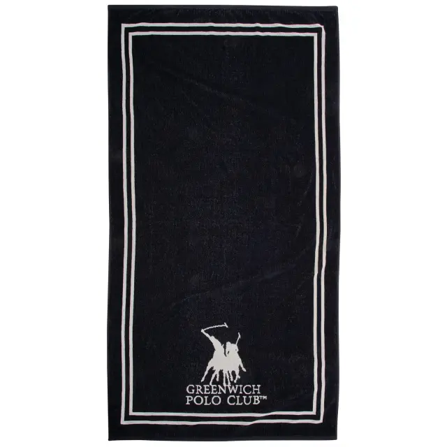 Πετσέτα Θαλάσσης 90x170 400gsm Essential Greenwich Polo Club 4049 Black-Cream 100% βαμβακερό