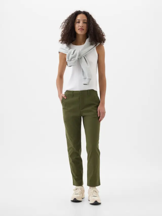 Πράσινο Mid-Rise Downtown Khaki Παντελόνι army jacket green - 0