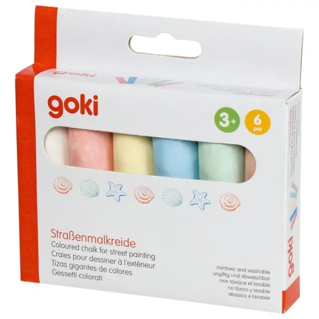 Goki Κιμωλίες 6 τεμ. Χρωματιστές Χοντρές για Street Painting SP406
