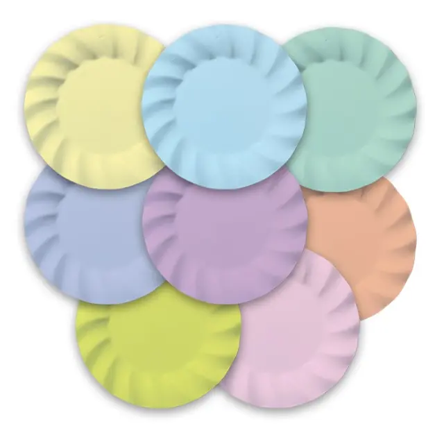 Πιάτα Χάρτινα Ø 20 cm Wavy Soft Rainbow / 8 τμχ