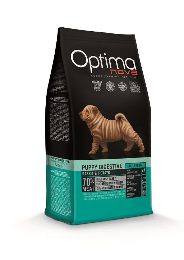 Optima Nova Puppy Digestive Rabbit & Potato Ξηρά Τροφή Κουταβιού Χωρίς Σιτηρά με Κουνέλι & Πατάτα 2kg