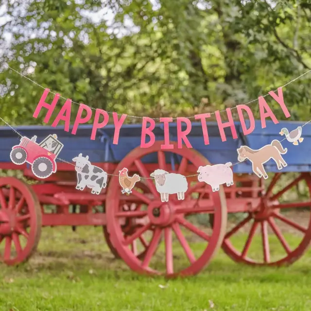 Γιρλάντα Γράμματα Happy Birthday Ζωάκια Φάρμας 2 μ.