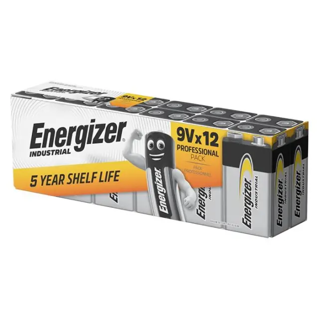 Αλκαλική μπαταρία Energizer Alkaline Power 6LR61/9V σε συσκευασία 12 τεμαχίων.