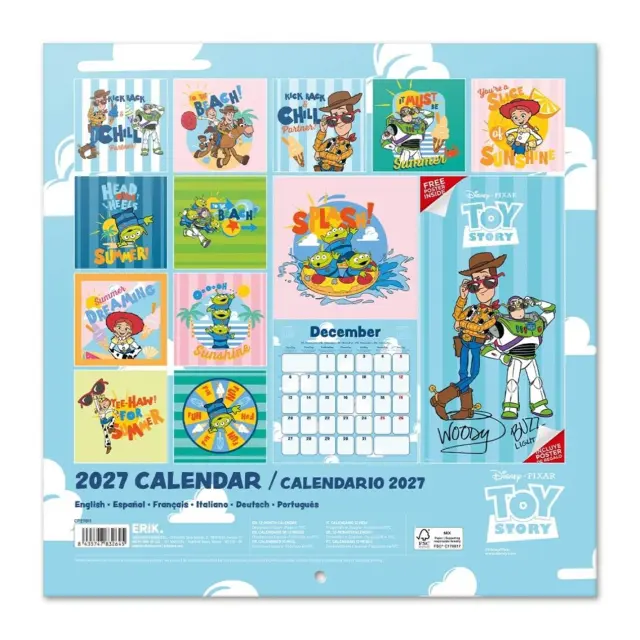 HMEΡΟΛΟΓΙΟ ΤΟΙΧΟΥ DISNEY PIXAR TOY STORY 2027 30X30 CALENDAR CP27011 2