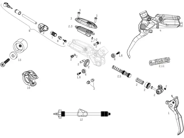 SERVICE KIT ROCKSHOX G2 RSC/ULT LEVER INTERNALS (INCLUDES PISTON ASSEMBLY, BLADDER & SPRING) 2