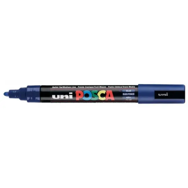 Μαρκαδόρος Σχεδίου Uni Posca PC-5M Medium με πάχος μύτης 1.8-2.5mm - BluePC-5M(E) - MΠΛE