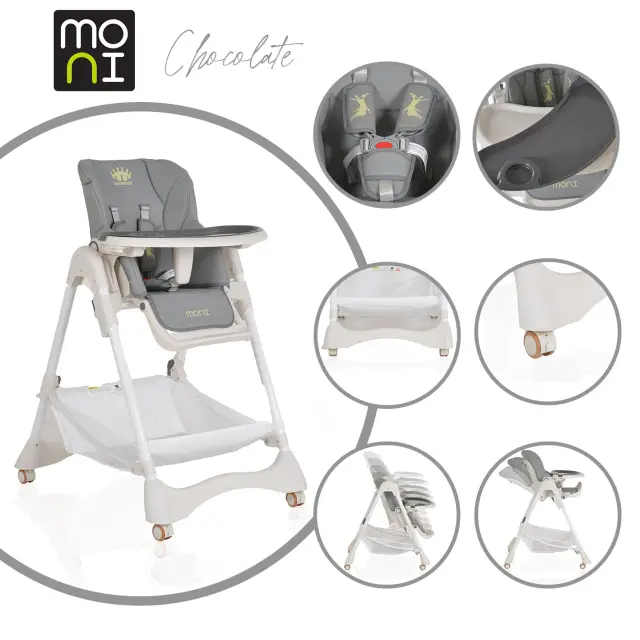 Cangaroo Moni Chocolate Grey Καρεκλάκι Φαγητού Πολυμορφικό