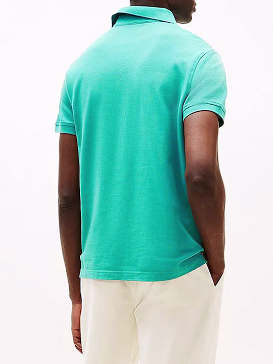 Tommy Hilfiger Ανδρική Μπλούζα τύπου πόλο Τυρκουάζ Regular Fit Γαλαζοπράσινο 2