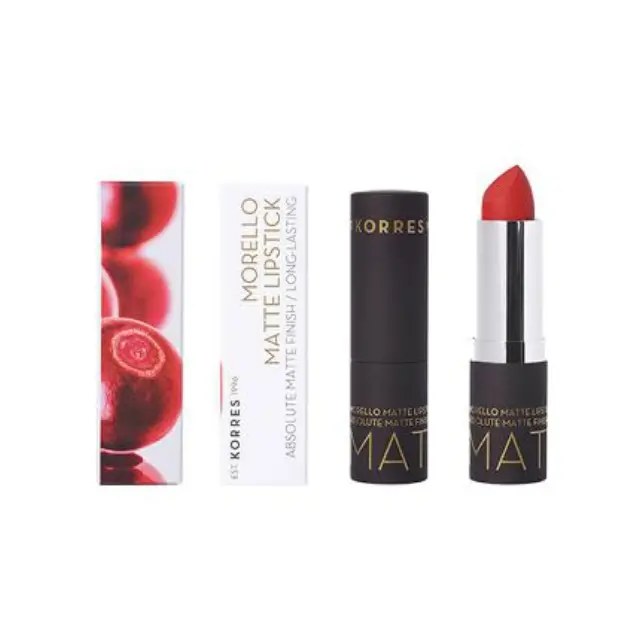 Korres Morello Matte Lipstick 54 Classic Red Ματ Κραγιόν με Κρεμώδη Υφή για Έντονο και Πλούσιο Χρώμα, 3,5gr