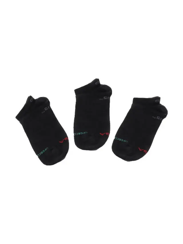 GSA Μen's Aero 365 Trainer 3 Pair Organic Cotton Low Cut Socks Μαύρο 8116143-01 (GSA) - Medium 2