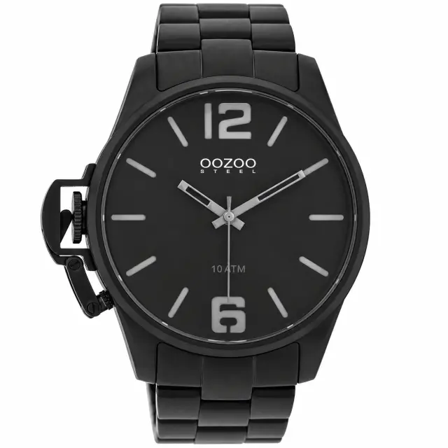 Ανδρικό Ρολόι OOZOO Steel OSGR20 Μαύρο με Μεταλλικό Μπρασελέ