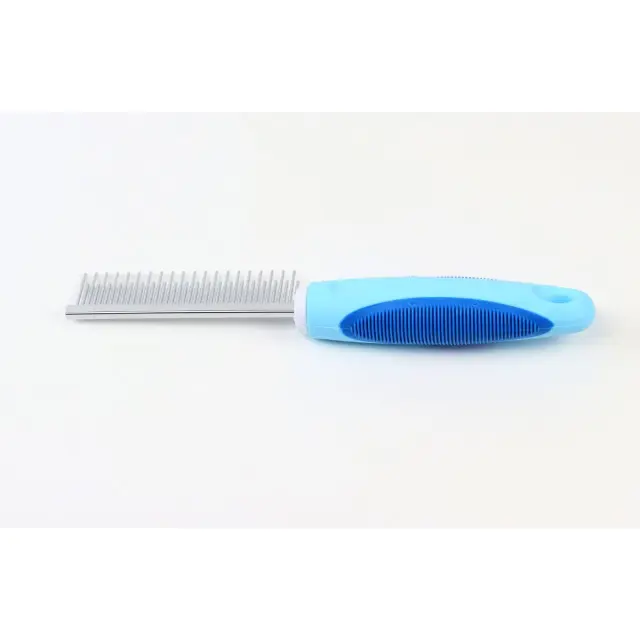Χτένα Κατοικιδίων Με Διπλά Δόντια Μπλε 22cm 3