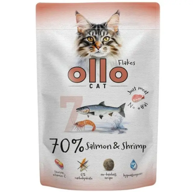 OLLO Cat No. 7 Salmon and shrimp - wet cat food - 85g