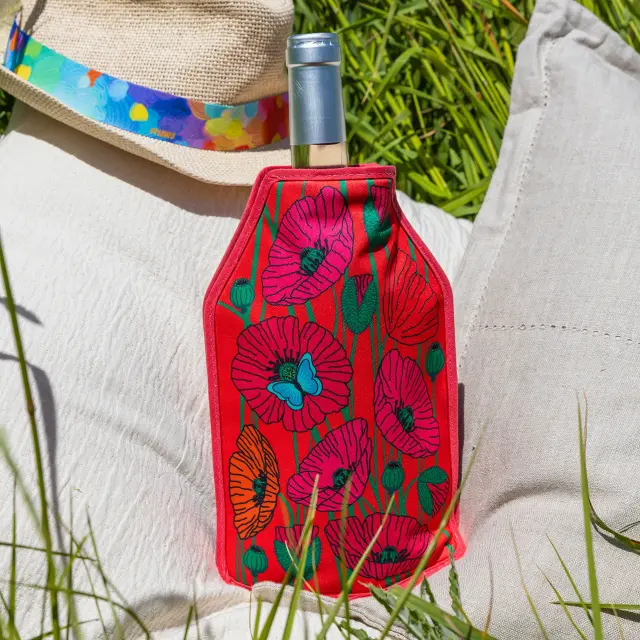 Pylones Ισοθερμικό Κάλυμμα για Μπουκάλι / Bottle Cooler Sleeve: Cool & the Glace (4 σχέδια) Coquelicots 2
