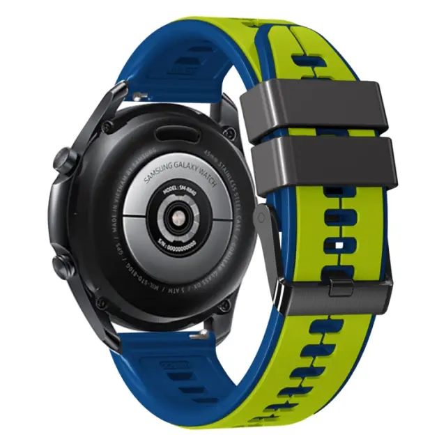 Dual Colour Λουράκι για Smartwatch 22mm-Lime/Blue OEM 2