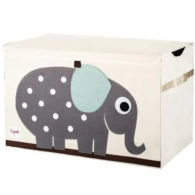 3 sprouts Καλάθι Για Παιχνίδια Με Καπάκι Elephant Gray - 0748252080738 - 0317-ITCELE