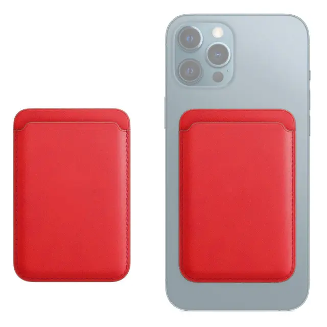 RFID MagSafe Wallet Pouch Card Holder-Red OEM 3