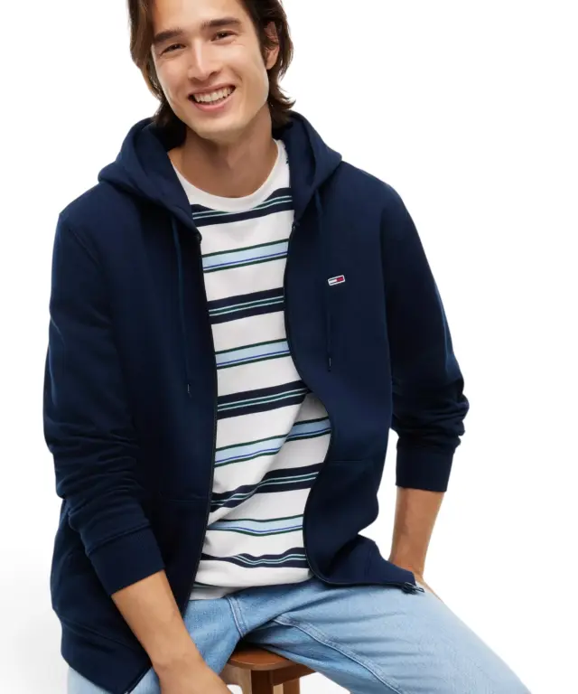 Tommy Hilfiger - Ανδρική Ζακέτα με Φερμουάρ και Κουκούλα Regular Fit DM0DM20743-C1G Μπλε Ναυτικό 3