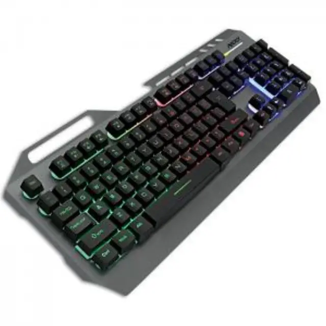 Ενσύρματο gaming πληκτρολόγιο, με RGB LED οπίσθιο φωτισμό, επιφάνεια από gun metal αλουμίνιο και ενσωματωμένη βάση στήριξης για το smartphone. 2