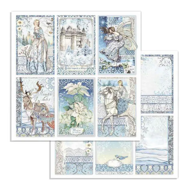 Χαρτί Scrapbooking Stamperia Διπλής Όψης - Winter Tale Cards - 31x30cm