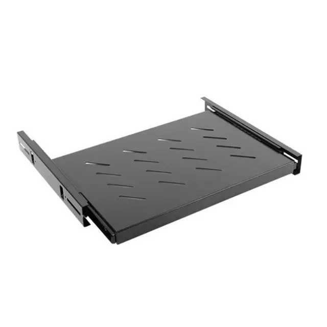 Lanberg Sliding Shelf for 19" Rack Cabinets 1U / 465X347mm Max Load Capacity 60KG Black (AK-1006-B)
