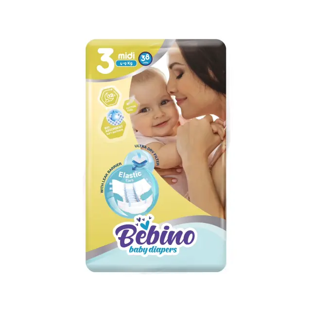 Bebino παιδικες πανες midi no3 4-9 kg 38 τμχ 2
