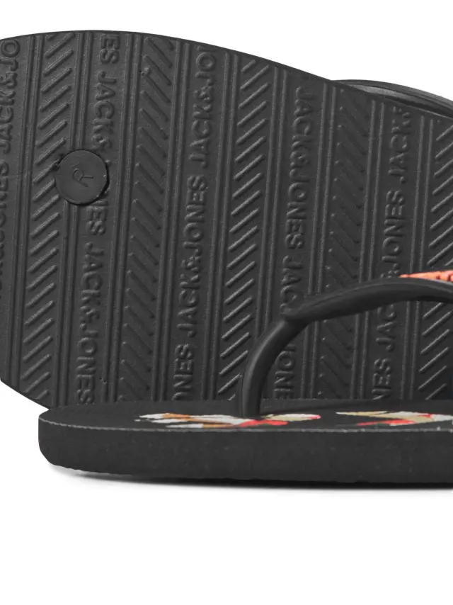 JFWLOGO PALM PRINT FLIP FLOP Anthracite 2