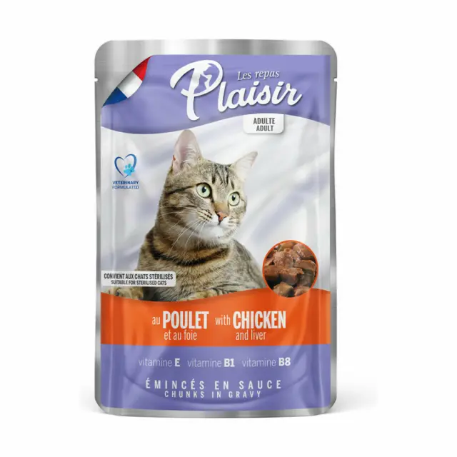 Plaisir Adult Sterilised με Κοτόπουλο σε Σάλτσα 100gr