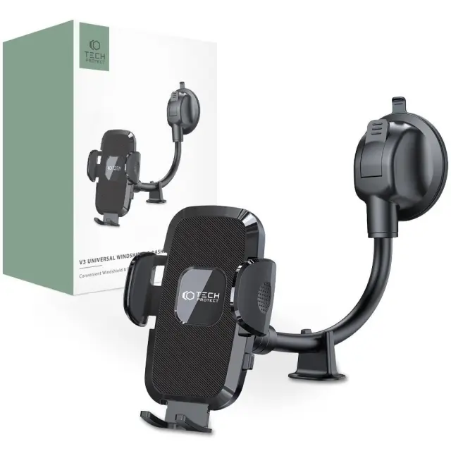 Tech-protect V3 Universal Long Arm Windshield & Dashboard Car Mount Black
