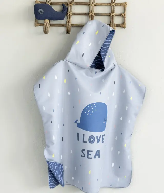 Πόντσο θαλάσσης No 5/8 Message in a bottle microfiber nima