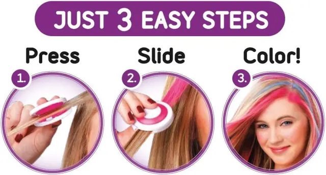Κιμωλίες μαλλιών Hot Huez Hair Chalk - Σετ 4 χρωμάτων 2